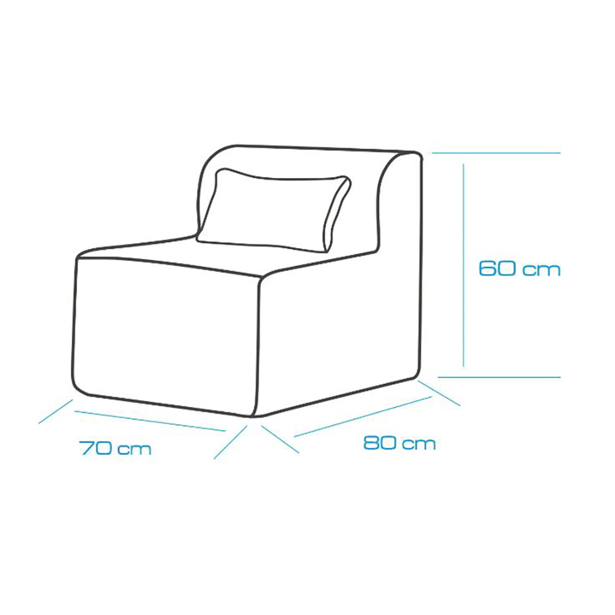 Liberta SQUARE Poluthrona Anthraki 70x80x60cm 01-3050