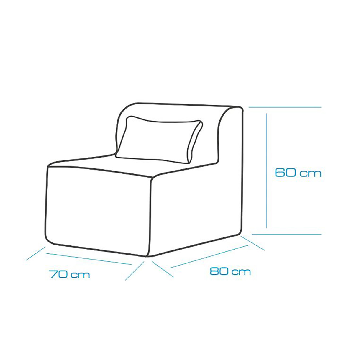 Liberta SQUARE Poluthrona Cream 70x80x60cm 01-3051