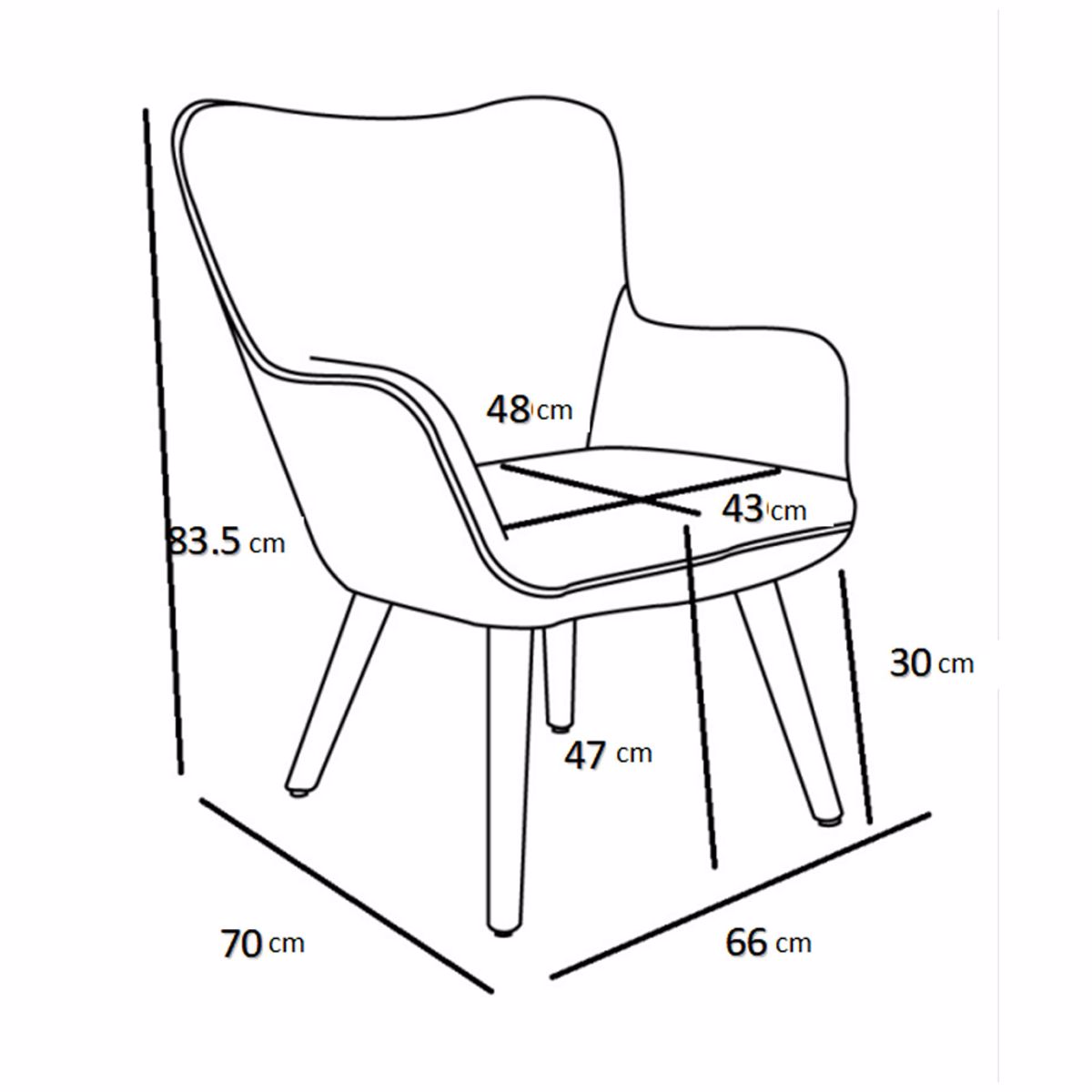 Liberta SMILE Poluthrona Sapio Milo 70x65x83cm 01-3241