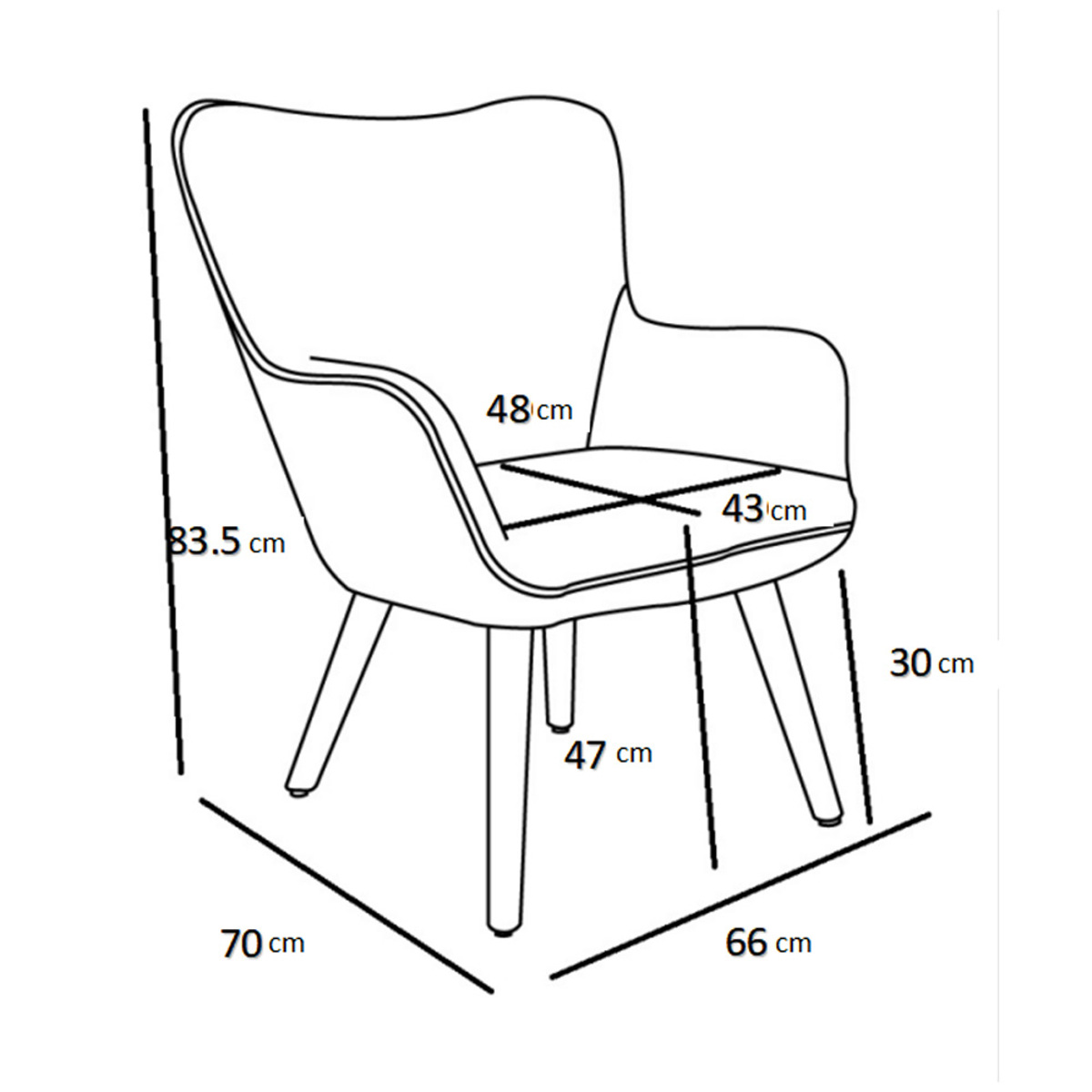 Liberta SMILE Poluthrona Sapio Milo 70x65x83cm 01-3241