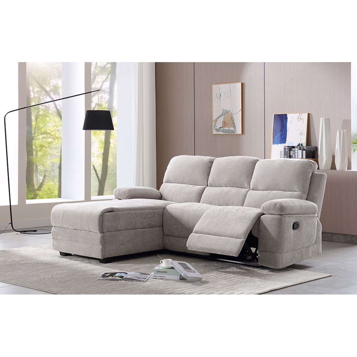 Liberta RELAX Kanapes Recliner Aristeri Gnia Beige 212x156x96cm 01-3321