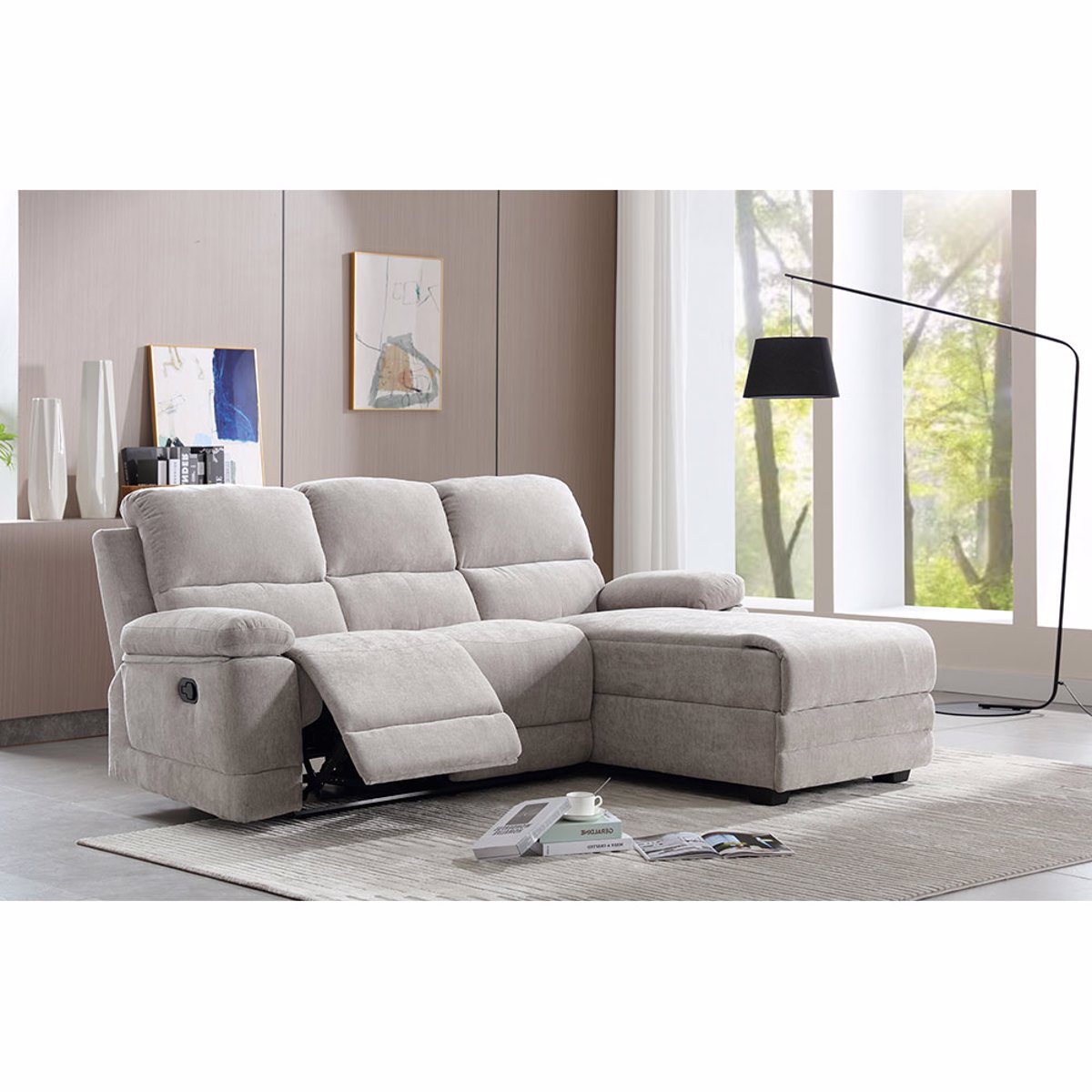 Liberta RELAX Kanapes Recliner Dexia Gnia Beige 212x156x96cm 01-3322