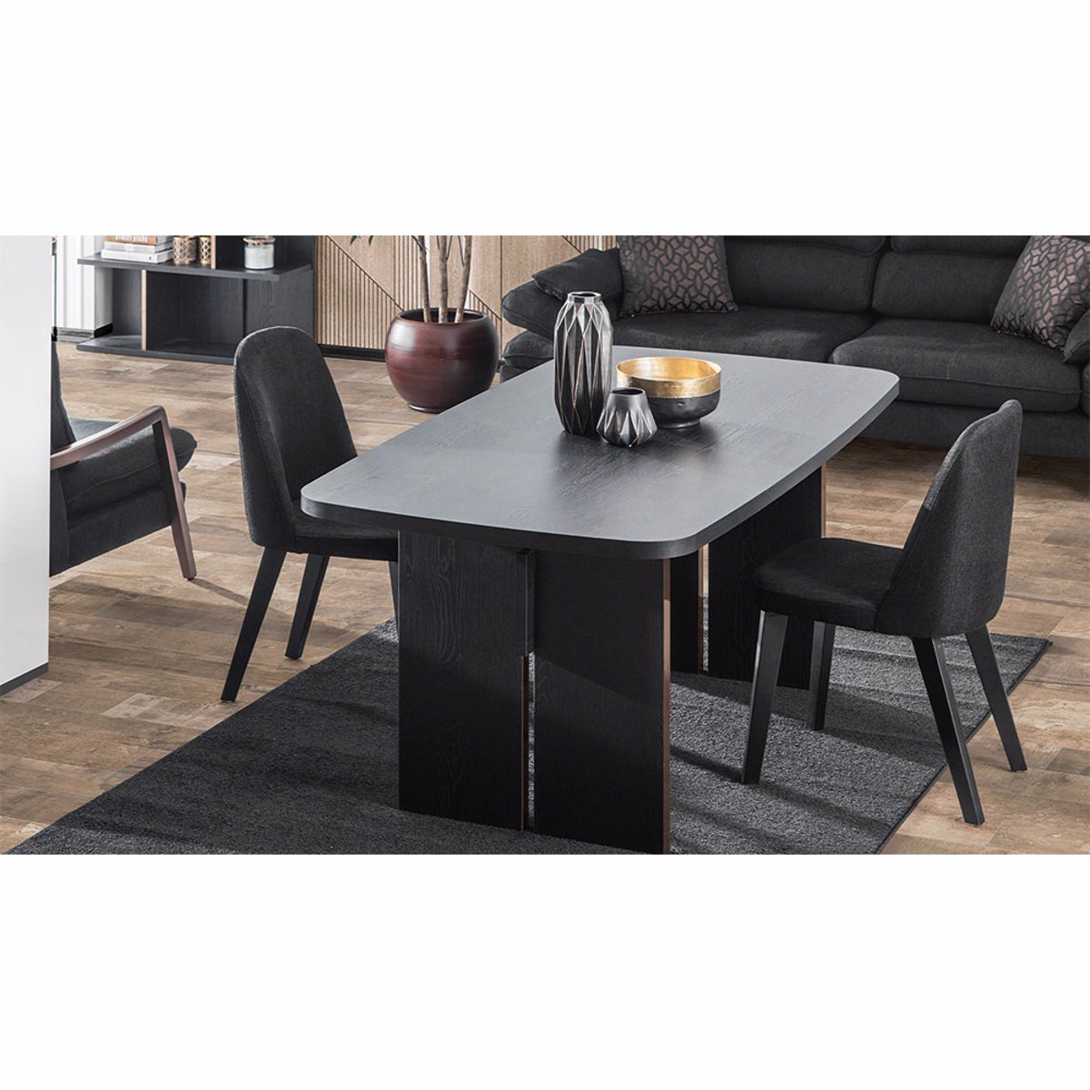 Liberta DARK Trapezi Mavro Oak 180x95x75cm 02-0491