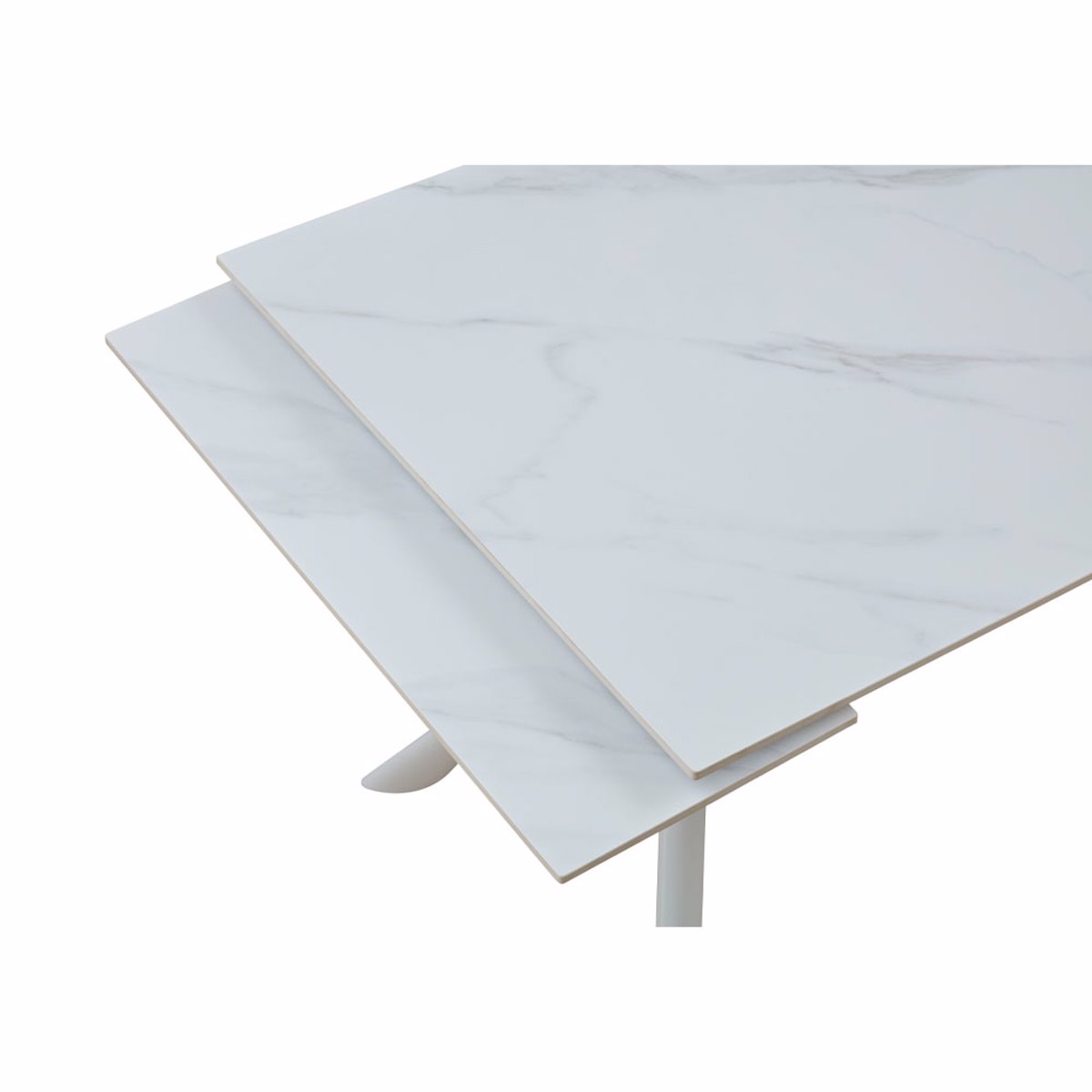 Liberta KIRA Trapezi Epekteinomeno Lefko me opsi Marmarou 140x80x75cm 02-0613