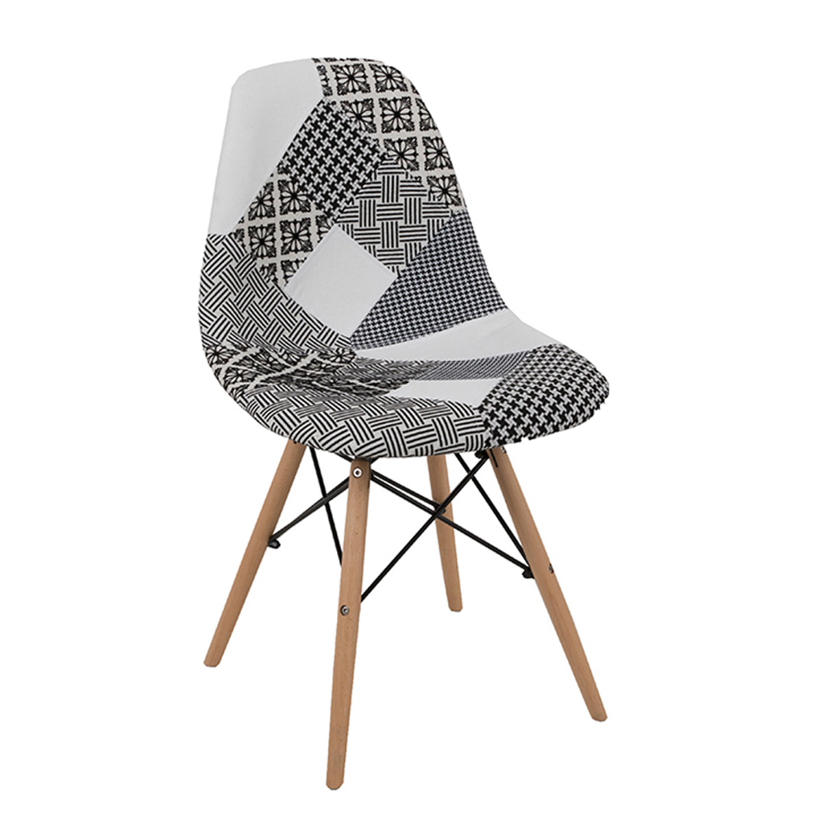Liberta EIFFEL Karekla Patchwork Mavro 46x53x82cm 03-0761