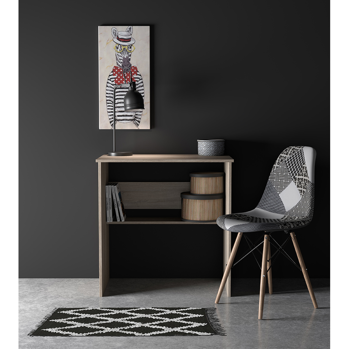 Liberta EIFFEL Karekla Patchwork Mavro 46x53x82cm 03-0761