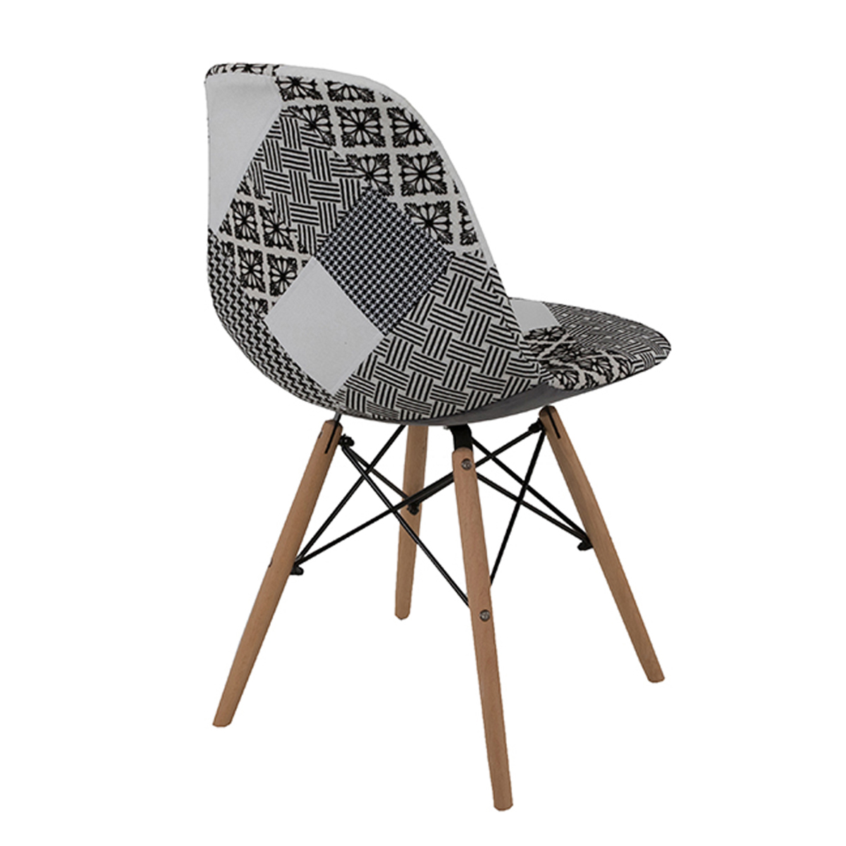 Liberta EIFFEL Karekla Patchwork Mavro 46x53x82cm 03-0761