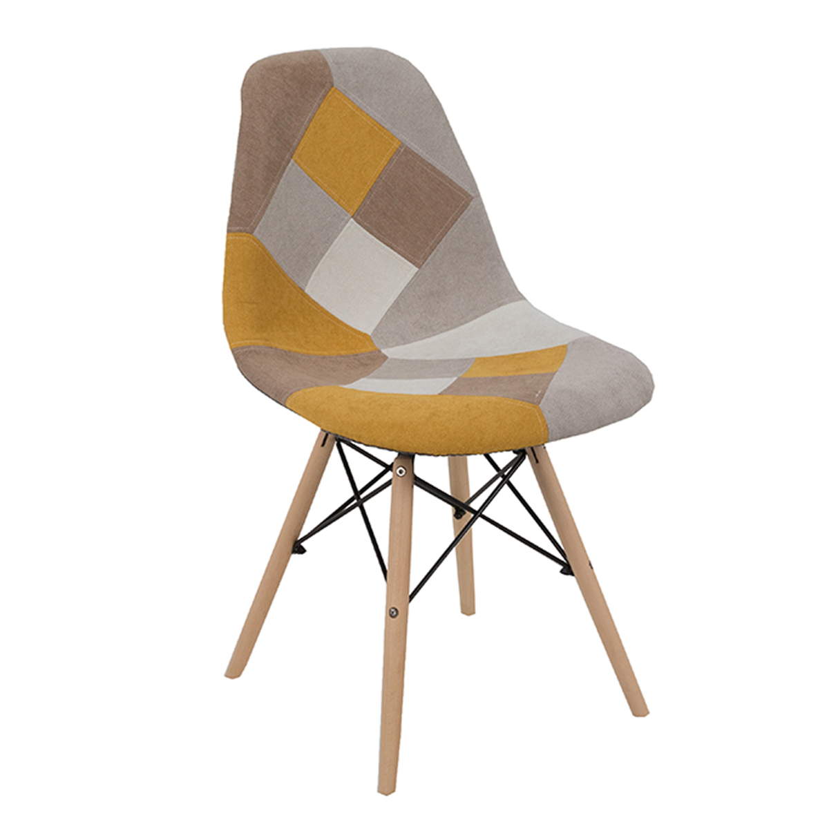Liberta EIFFEL Karekla Patchwork Kitrino 46x53x82cm 03-0762