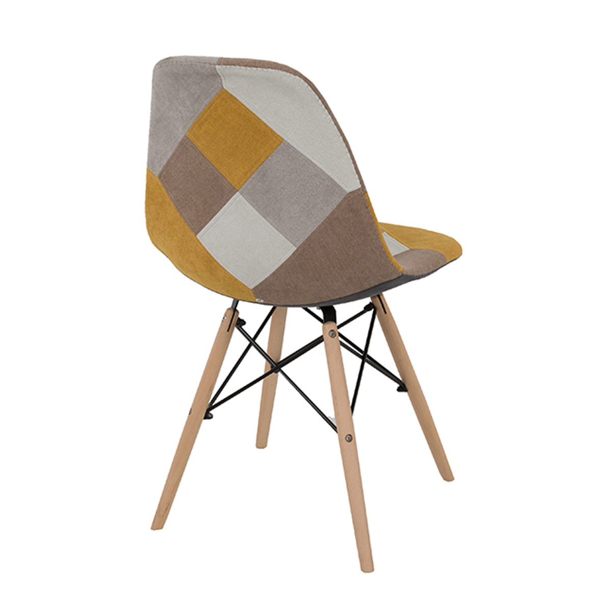 Liberta EIFFEL Karekla Patchwork Kitrino 46x53x82cm 03-0762
