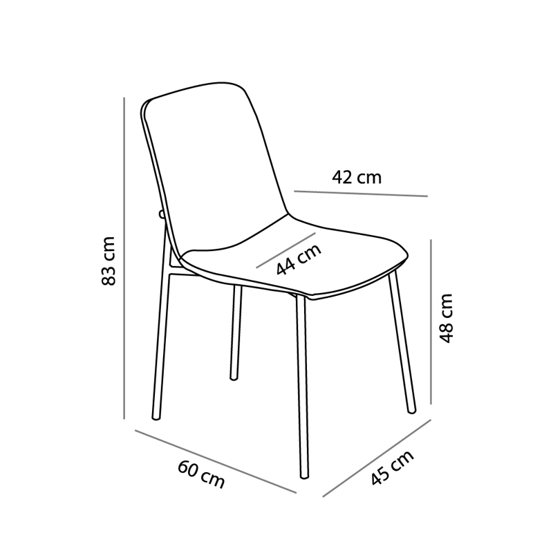 Liberta VIENNA Karekla Mavri 45x60x83cm 03-0864