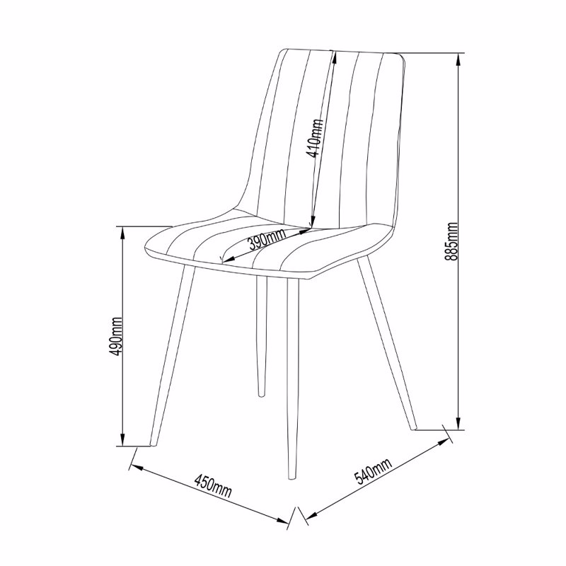 Liberta PRAGA Karekla Moustardi 54.5x44x89cm 03-1022