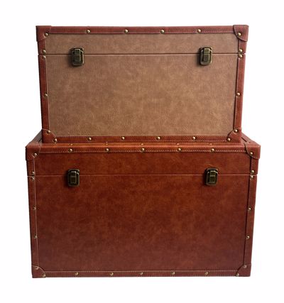 Liberta BRYST Σετ των 2 Μπαούλα Cognac/Puro 64x40x40cm 04-0933
