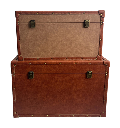 Liberta BRYST Σετ των 2 Μπαούλα Cognac/Puro 64x40x40cm 04-0933