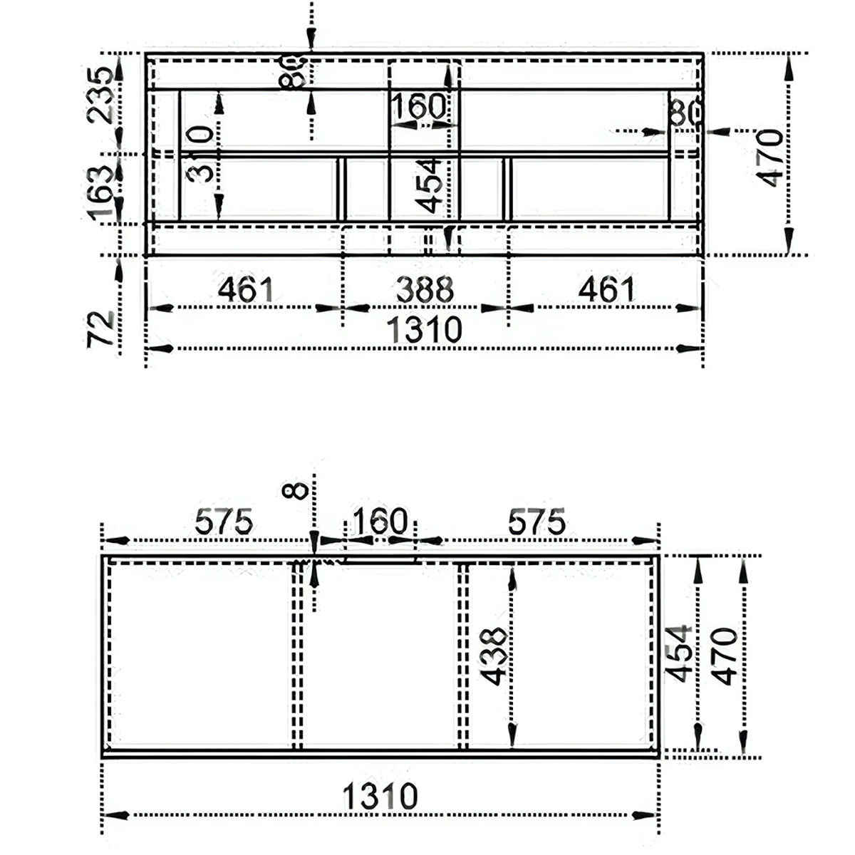 Liberta BEAT TV Stand Sonoma 131x47x47cm 05-0062