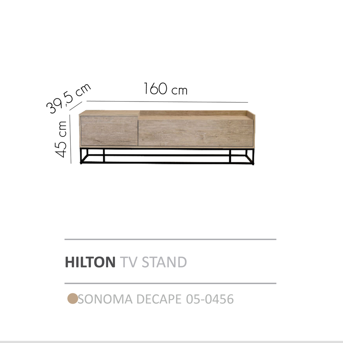 Liberta HILTON TV Stand Sonoma Decape 160x39.5x45cm 05-0456