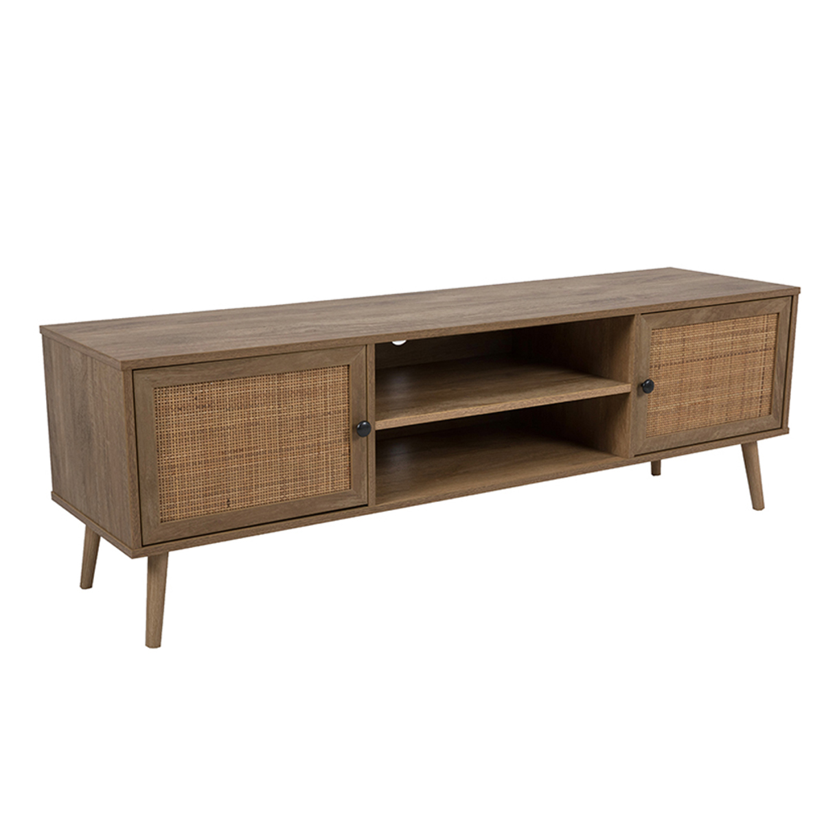 Liberta AMMOS TV Stand Fusiko me Rattan me 2 Portakia 150x39x49cm 05-0471