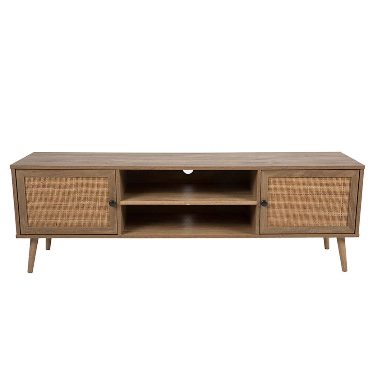 Liberta AMMOS TV Stand Fusiko me Rattan me 2 Portakia 150x39x49cm 05-0471