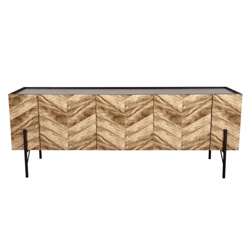Liberta PARKE TV Stand Mavro/Fusiko me Pattern 160x43x60cm 05-0477