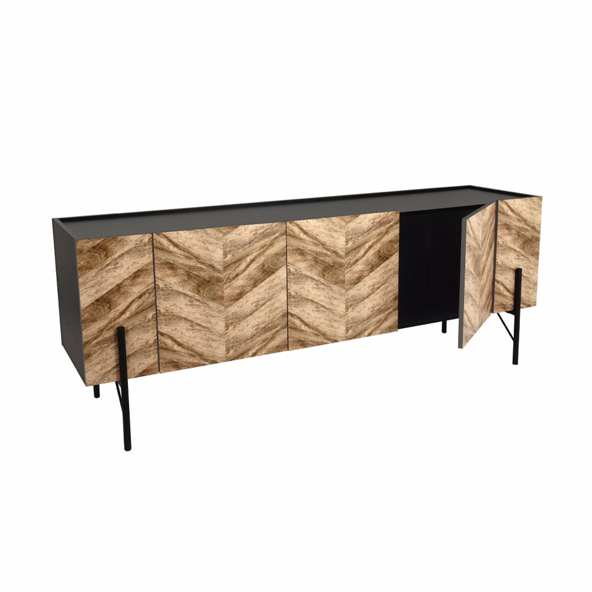 Liberta PARKE TV Stand Mavro/Fusiko me Pattern 160x43x60cm 05-0477
