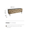 Liberta PARKE TV Stand Mavro/Fusiko me Pattern 160x43x60cm 05-0477