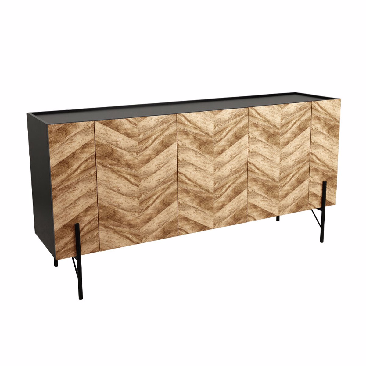 Liberta PARKE Boufes Mavros/Fusikos me Pattern 160x43x80cm 05-0479