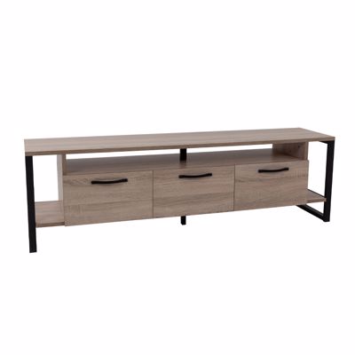 Liberta BRIDGE TV Stand Sonoma/Μαύρο με 3 Πορτάκια 150x35x45cm 05-0540