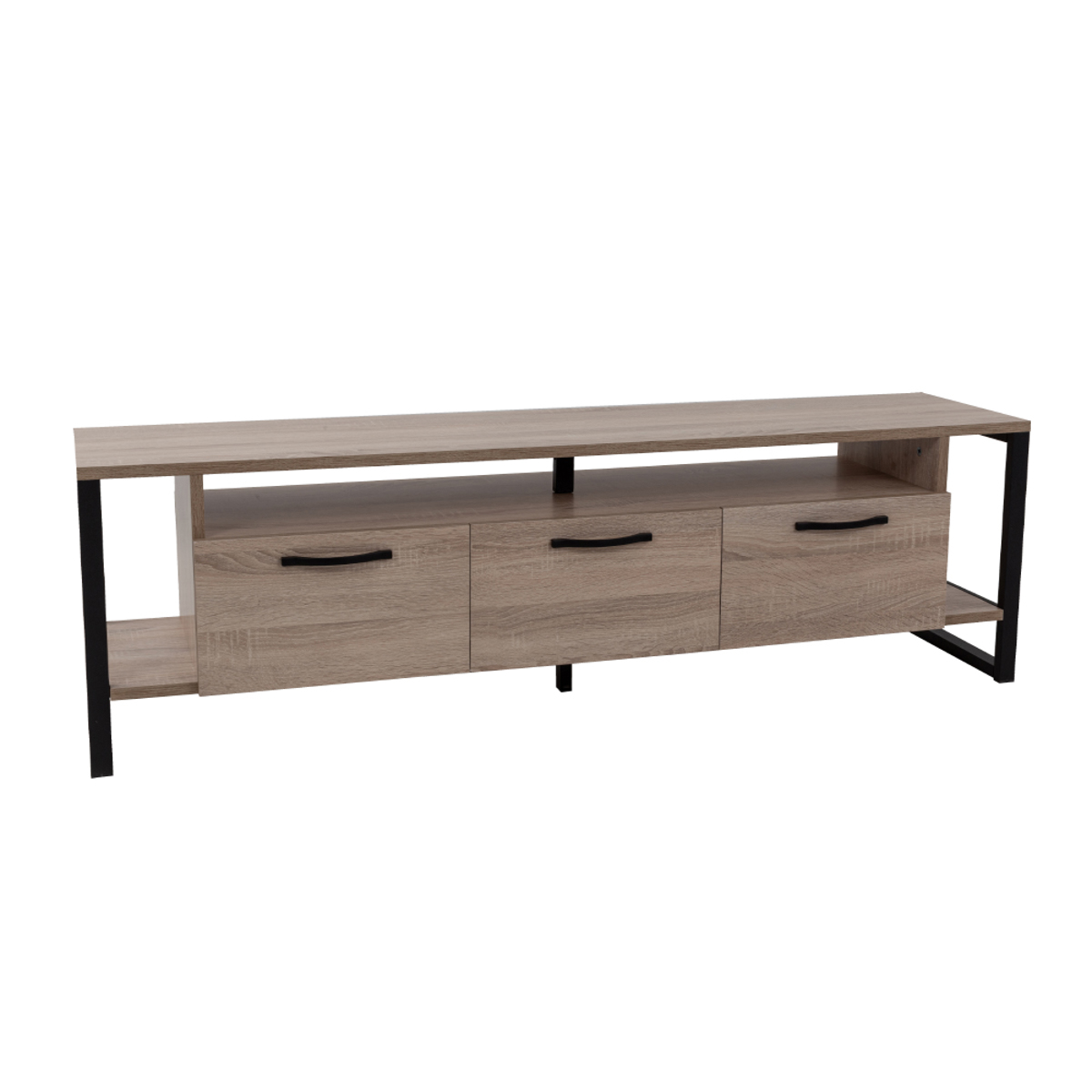 Liberta BRIDGE TV Stand Sonoma/Mavro me 3 Portakia 150x35x45cm 05-0540