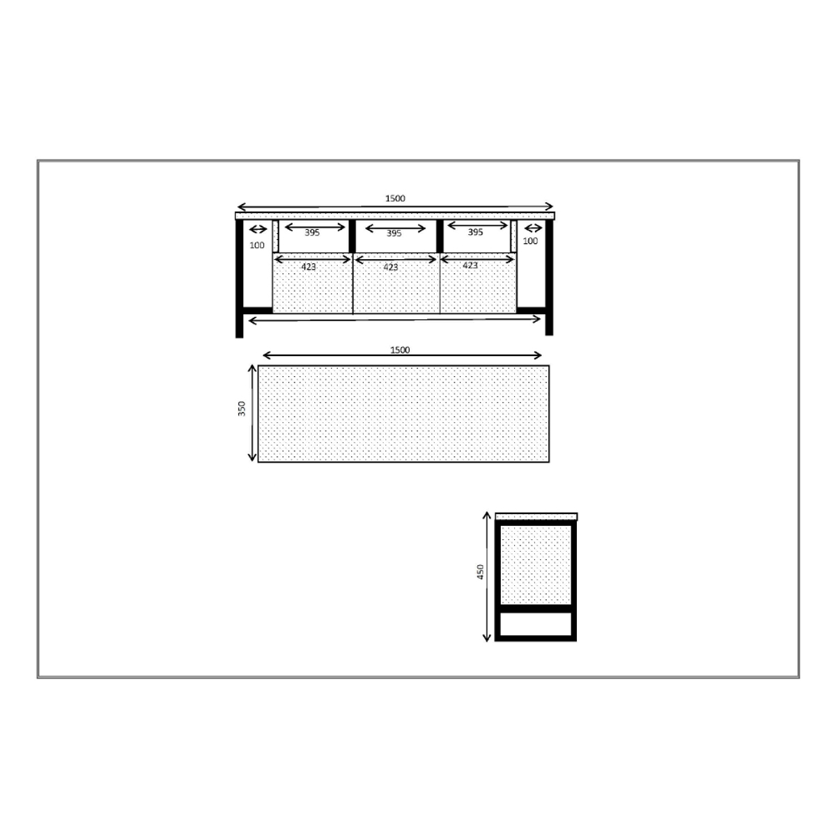 Liberta BRIDGE TV Stand Sonoma/Mavro me 3 Portakia 150x35x45cm 05-0540