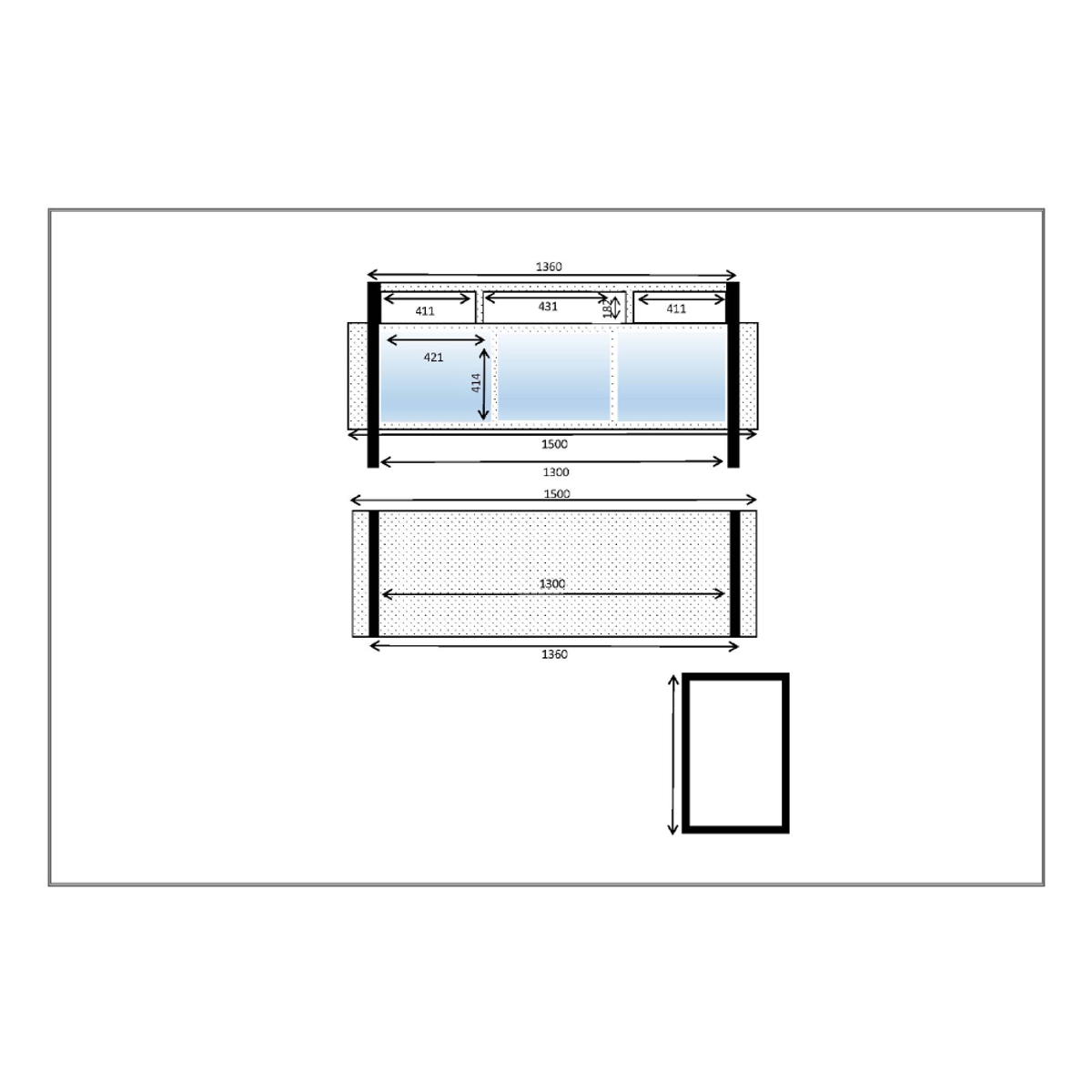 Liberta WAGON TV Stand Sonoma/Mavri Petra 150x40x60cm 05-0545
