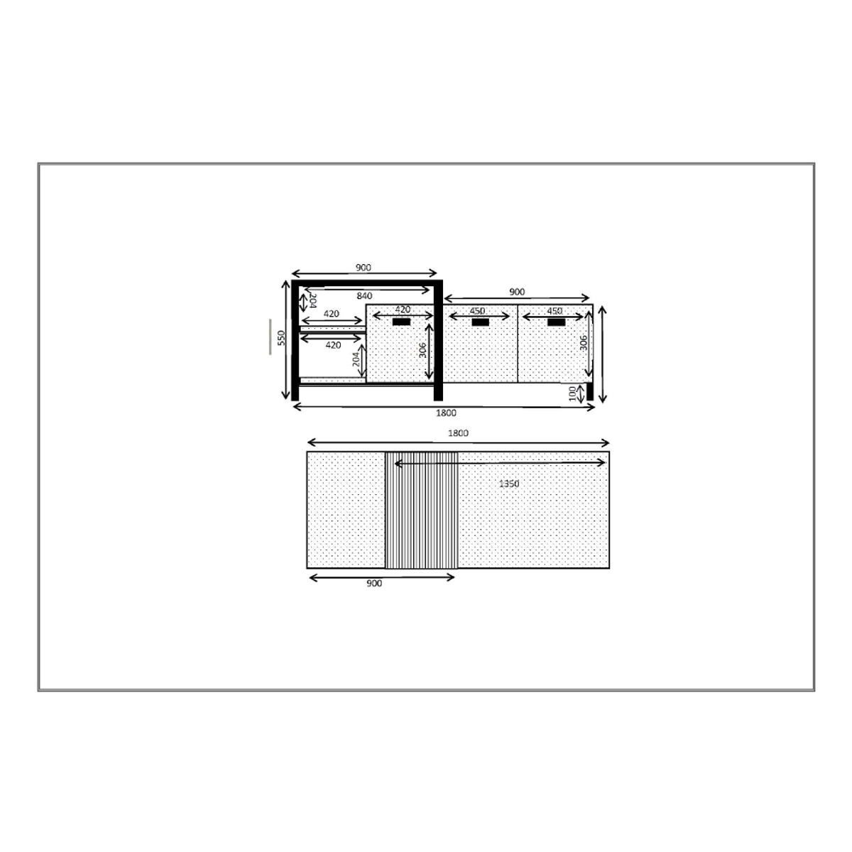 Liberta RAM TV Stand Karudi/Mavro 180x35x55cm 05-0546