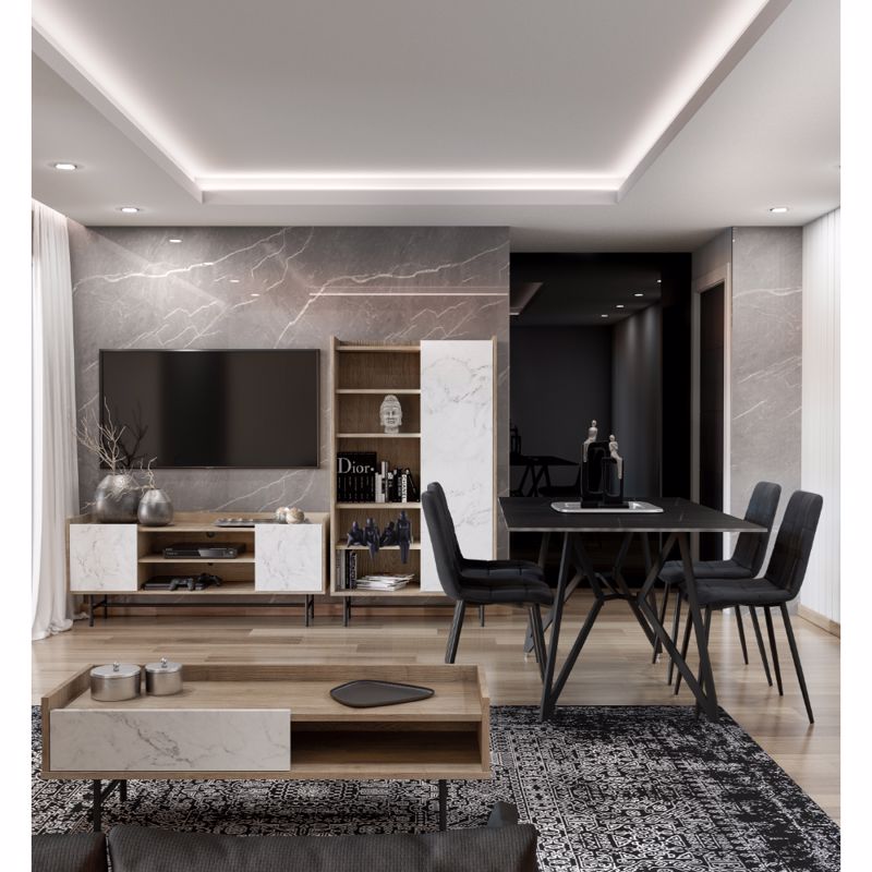 Liberta STOCKHOLM TV Stand Sonoma Decape/Lefko me opsi Marmarou 140x39.5x60cm 05-0563