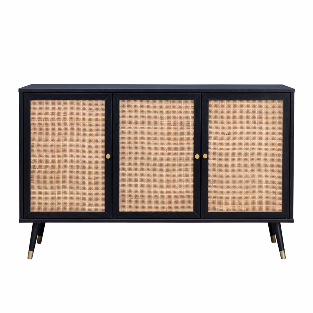 Liberta VIENNA Boufes Mavros me Rattan 120x39x75.5cm 05-0564