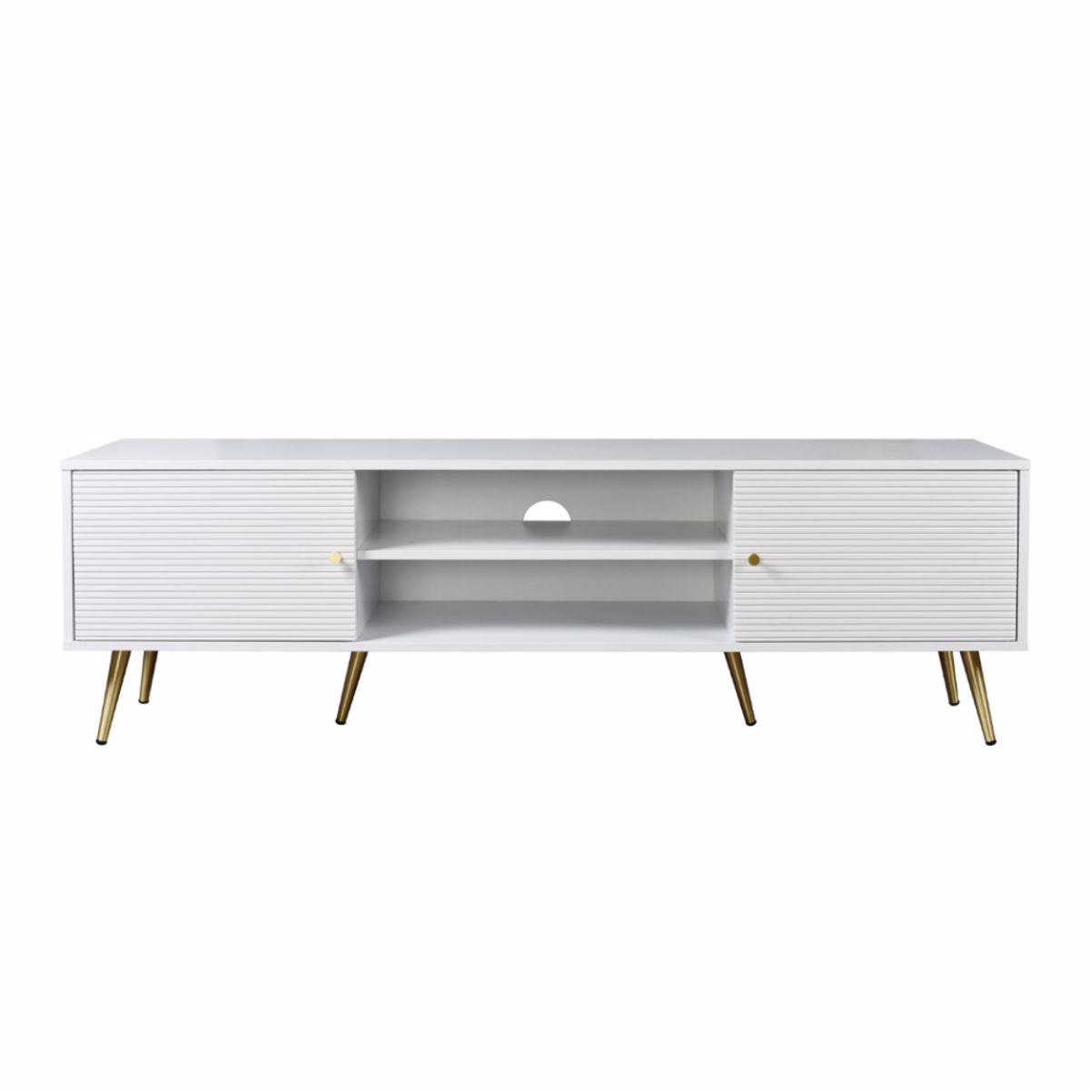Liberta ZIZEL TV Stand Lefko me Pattern/Xruso me 2 Portakia 160x39x49cm 05-0575