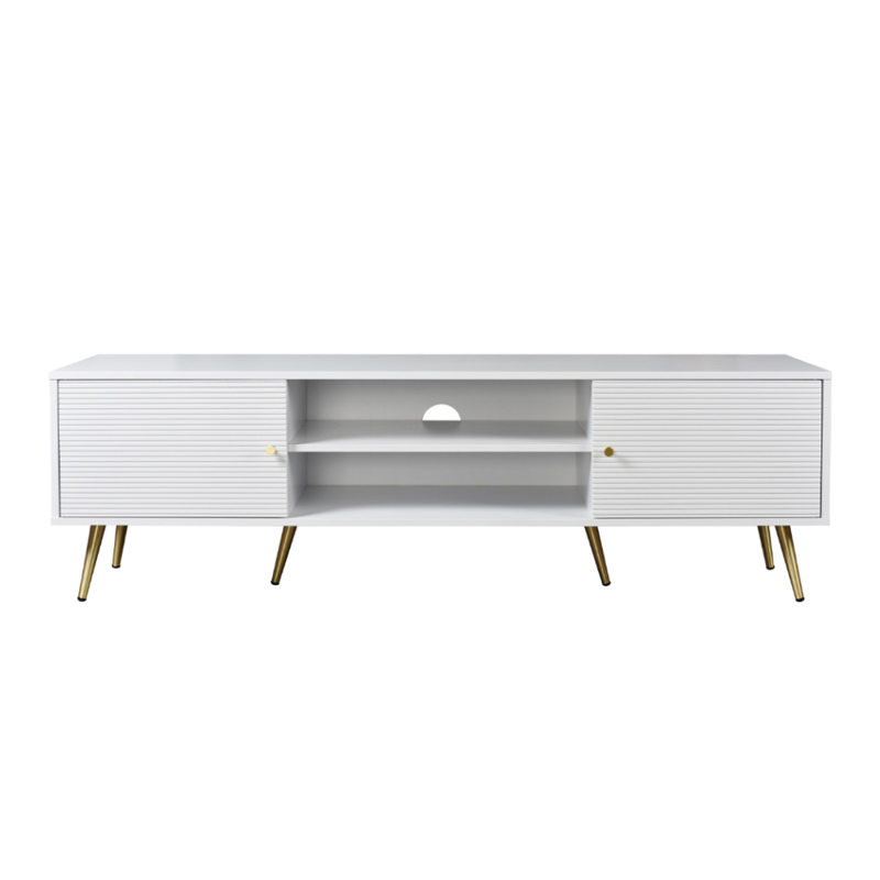 Liberta ZIZEL TV Stand Lefko me Pattern/Xruso me 2 Portakia 160x39x49cm 05-0575