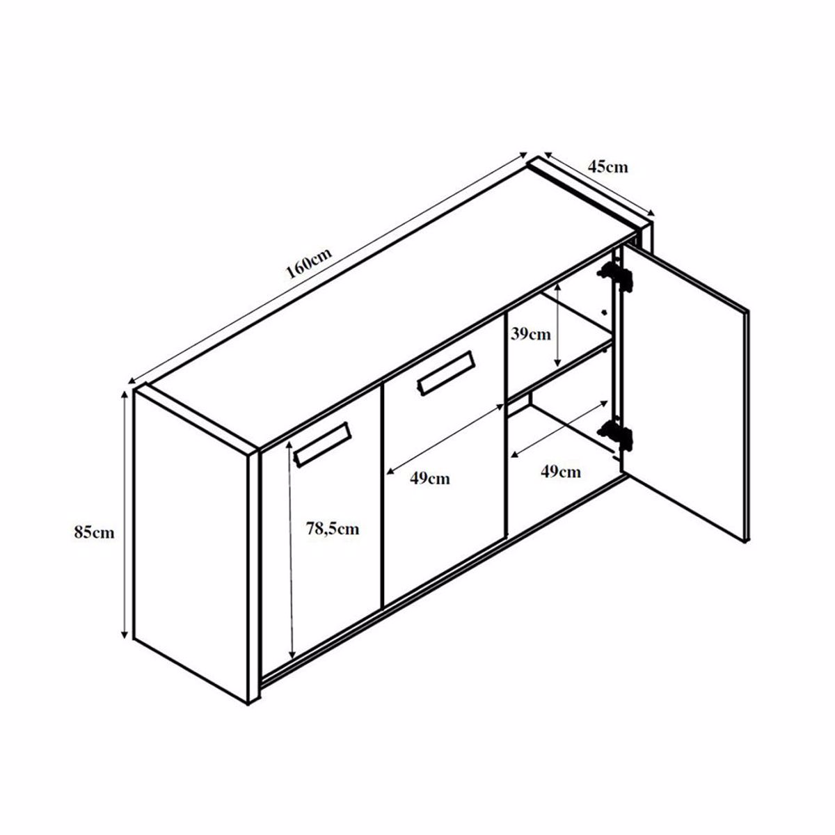 Liberta BONDI 2 Boufes Sonoma/Skouro Cement 160x45x85cm 05-0621