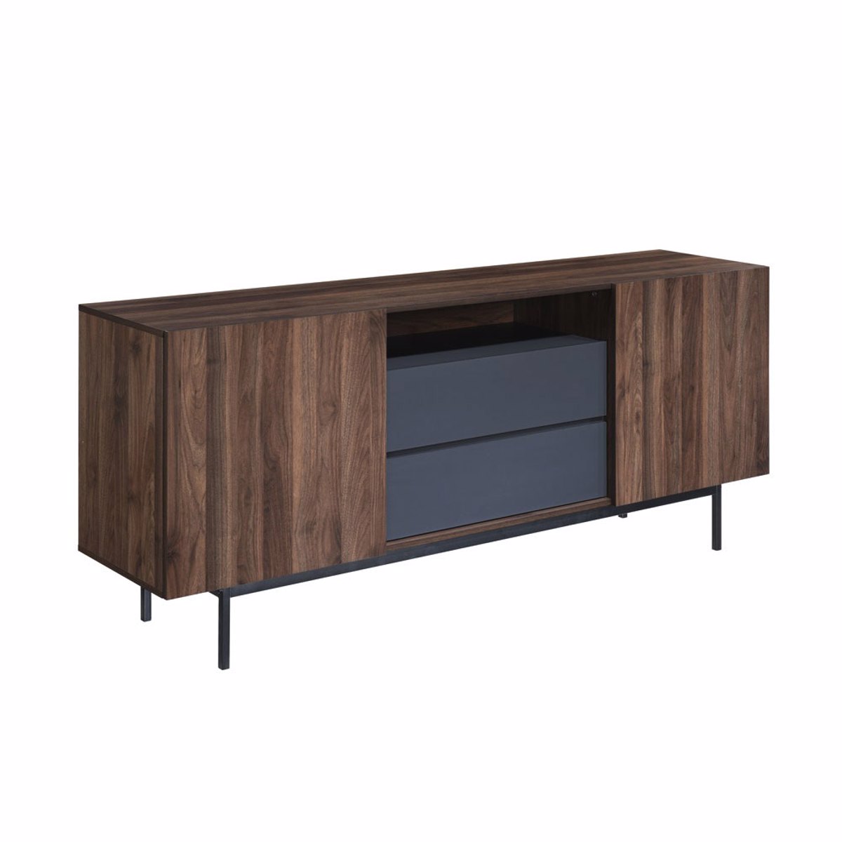 Liberta GROOVES Boufes Karudi/Ggri me 2 Portes kai 2 Surtaria 180x40x80cm 05-0667