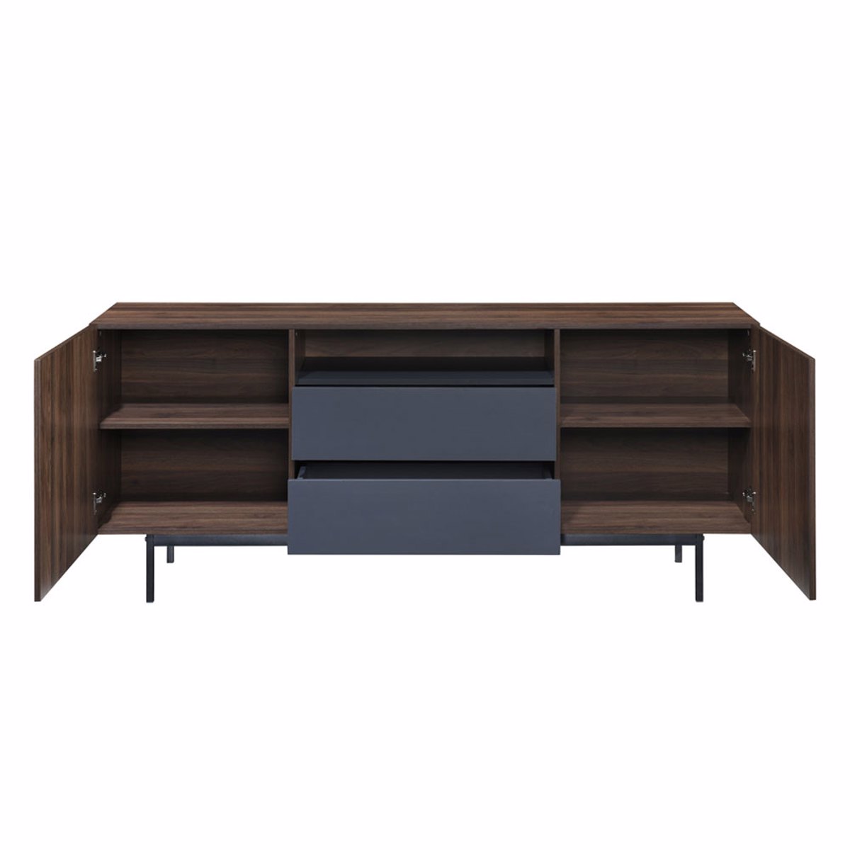 Liberta GROOVES Boufes Karudi/Ggri me 2 Portes kai 2 Surtaria 180x40x80cm 05-0667