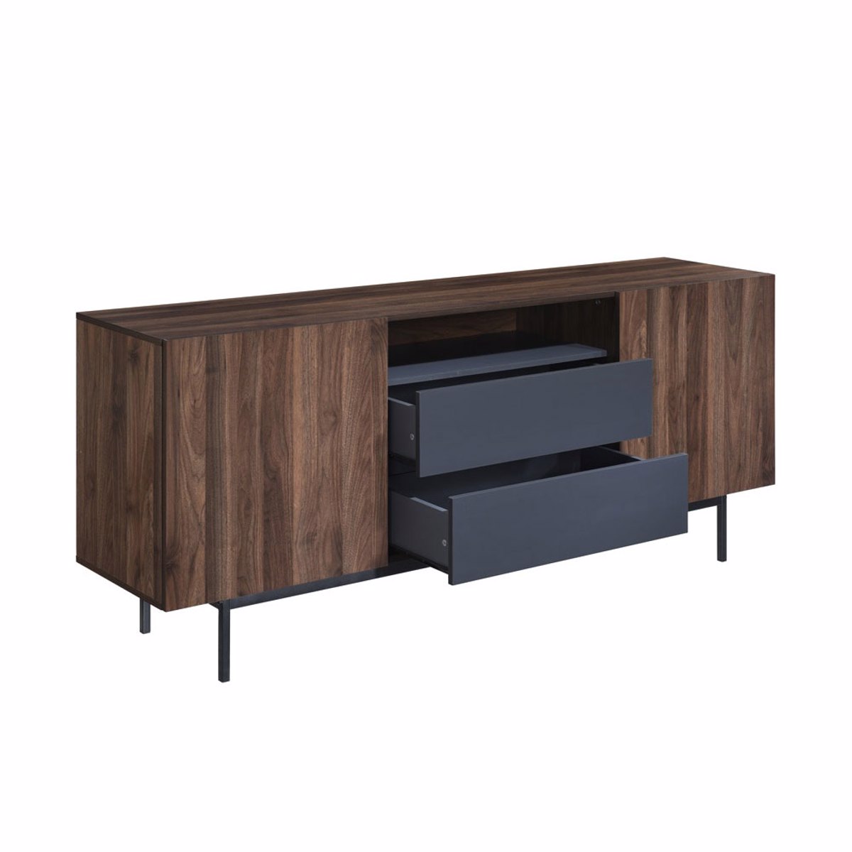 Liberta GROOVES Boufes Karudi/Ggri me 2 Portes kai 2 Surtaria 180x40x80cm 05-0667