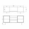 Liberta GROOVES Boufes Karudi/Ggri me 2 Portes kai 2 Surtaria 180x40x80cm 05-0667