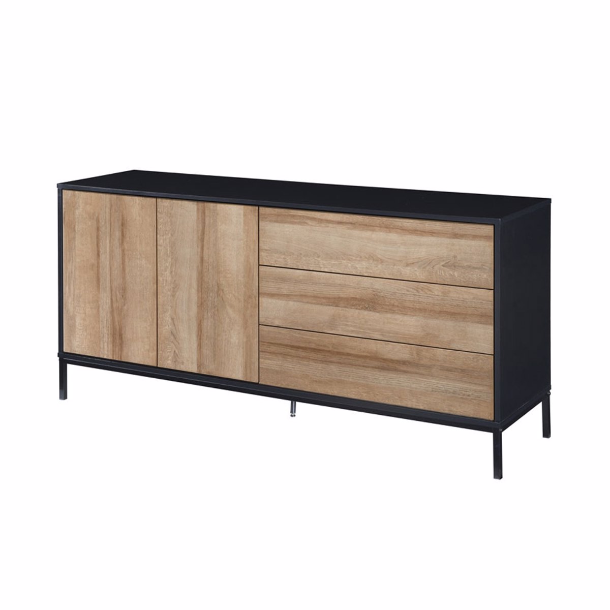 Liberta BLACKBIRD Boufes Riviera Oak/Mavros me 2 Portes kai 3 Surtaria 150x40x75.5cm 05-0669