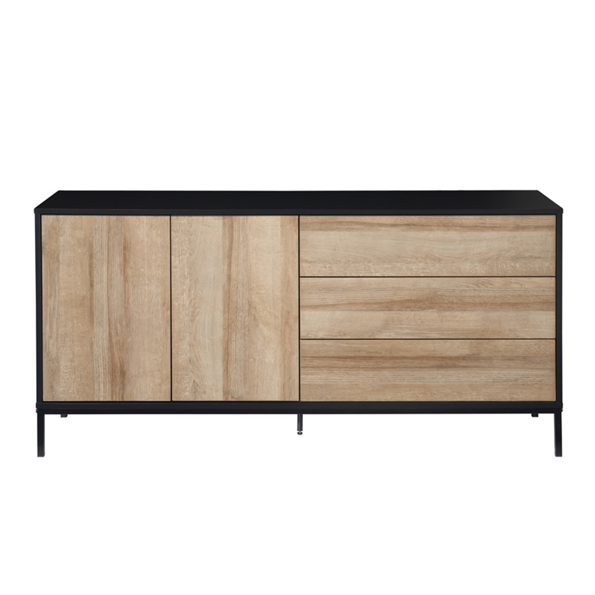 Liberta BLACKBIRD Boufes Riviera Oak/Mavros me 2 Portes kai 3 Surtaria 150x40x75.5cm 05-0669