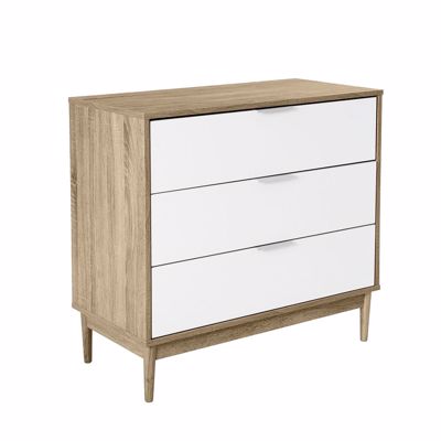 Liberta SCANDI Κομότα Sonoma/Λευκή με 3 Συρτάρια 80x39.5x77cm 09-0503