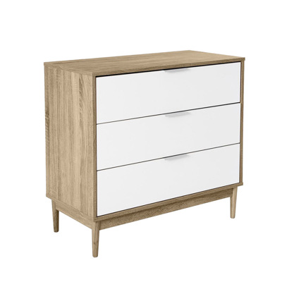 Liberta SCANDI Κομότα Sonoma/Λευκή με 3 Συρτάρια 80x39.5x77cm 09-0503