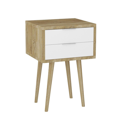 Liberta SCANDI Κομοδίνο Sonoma/Λευκό με 2 Συρτάρια 40x35x61cm 09-0504