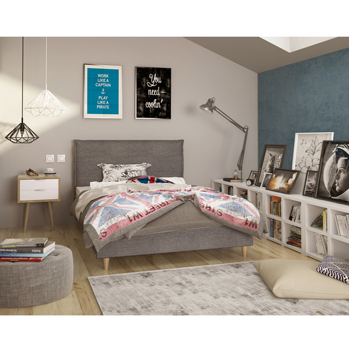 Liberta SCANDI Komodino Sonoma/Lefko me 2 Surtaria 40x35x61cm 09-0504