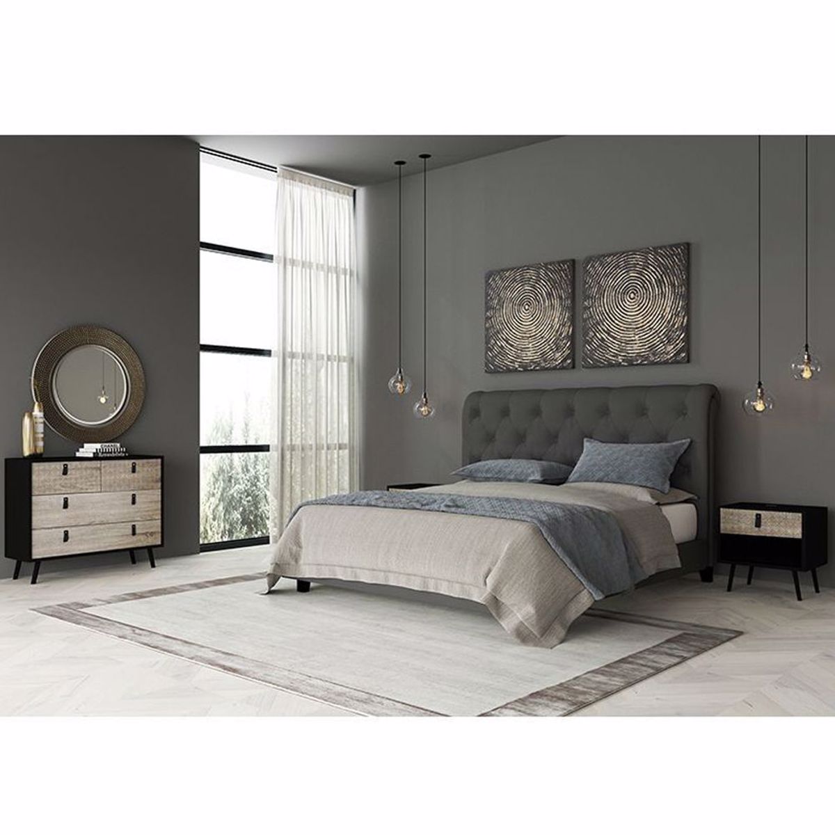 Liberta OMNIA Komota Mavri/Sonoma me Pattern 98.5x39x81.5cm 09-1022