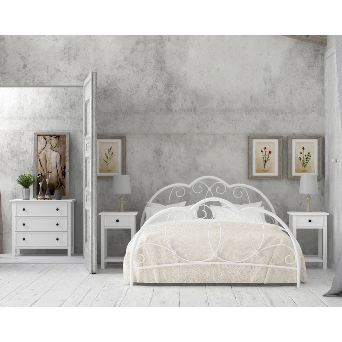 Liberta COUNTRY Komota Lefki me 3 Surtaria 80x40x77cm 09-1098