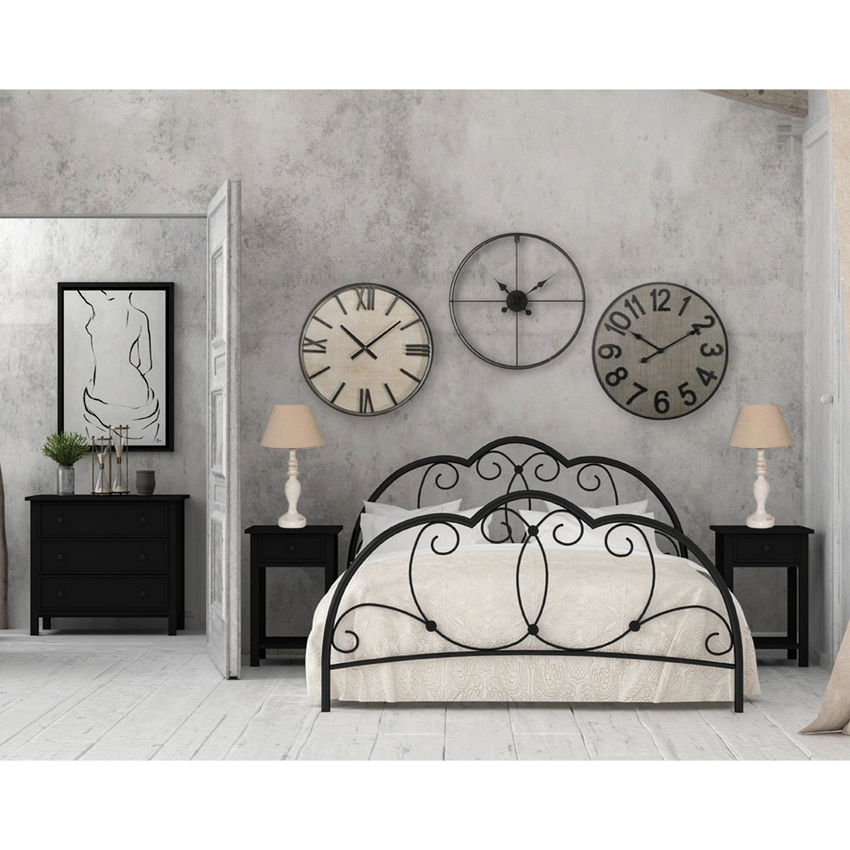 Liberta COUNTRY Komota Mavri me 3 Surtaria 80x40x77cm 09-1099