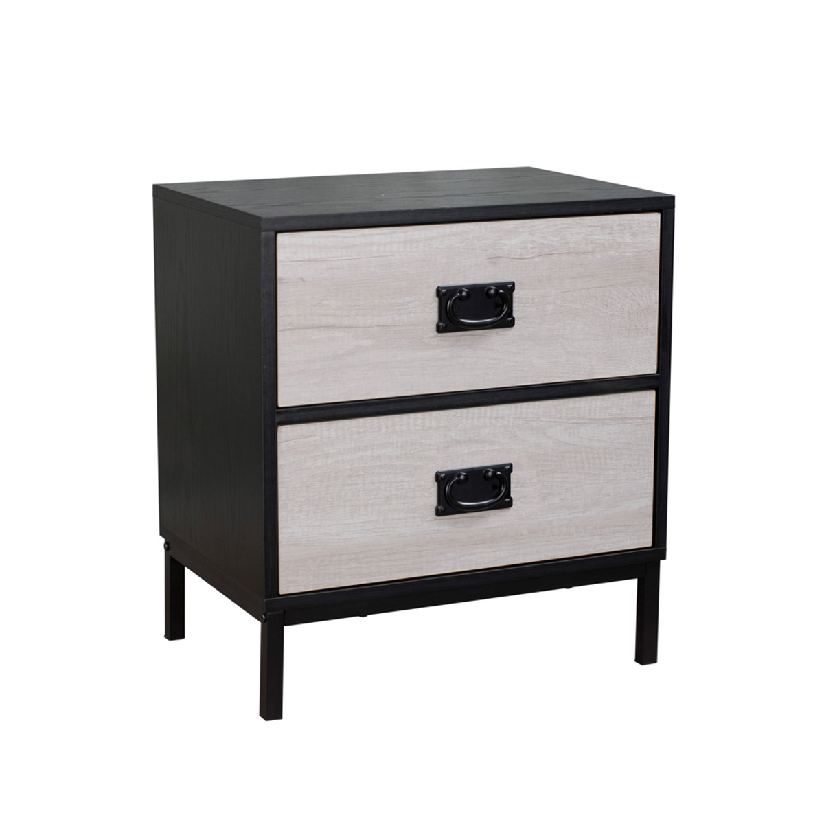 Liberta FACTORY Komodino Mavro Oak/Sonoma Decape me 2 Surtaria 50x35x55cm 09-1211
