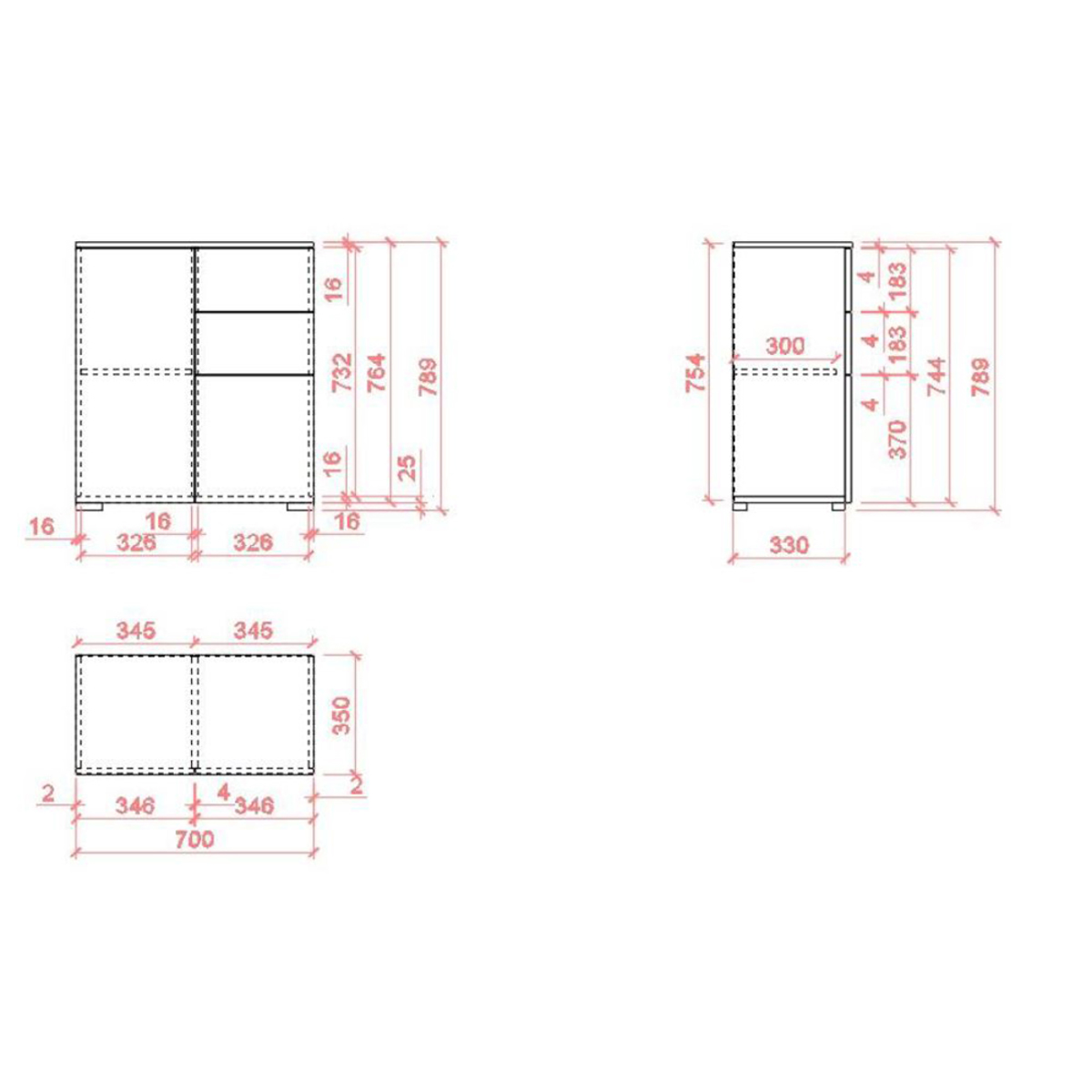 Liberta CASTLE Komota Sonoma/Petra 70x35x78.9cm 09-1225